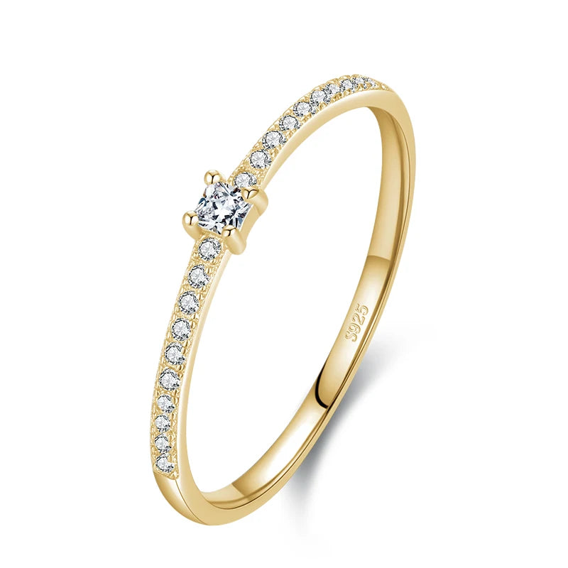 Bague Carrée Zircon – Argent 925