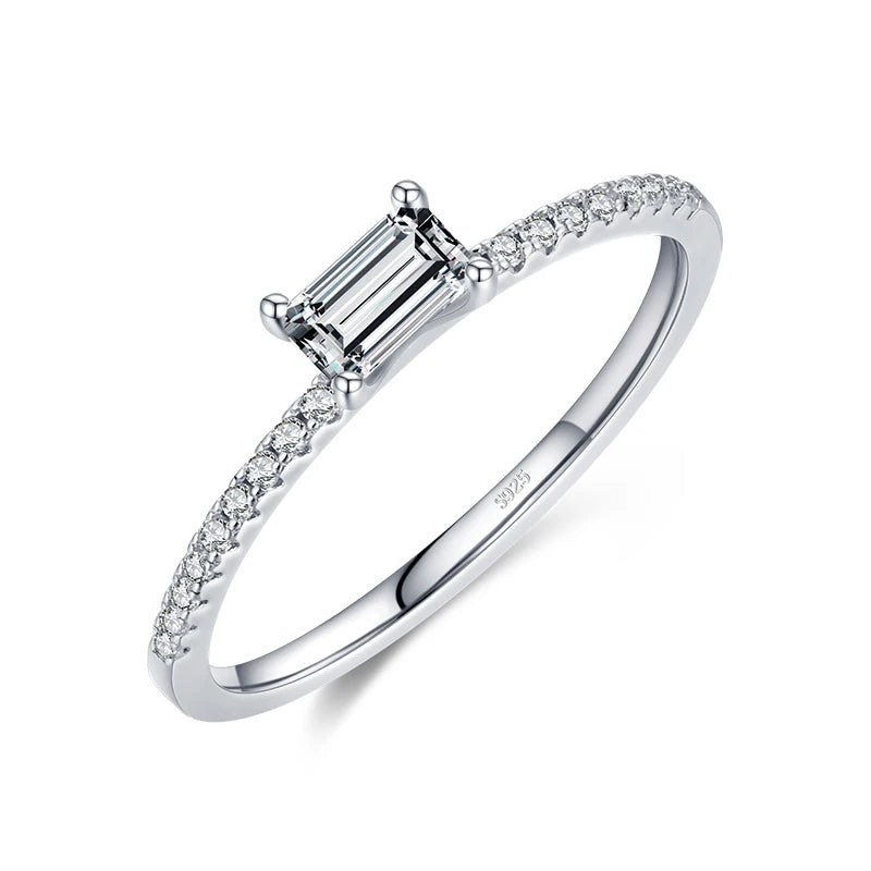 Bague Carrée Zircon – Argent 925
