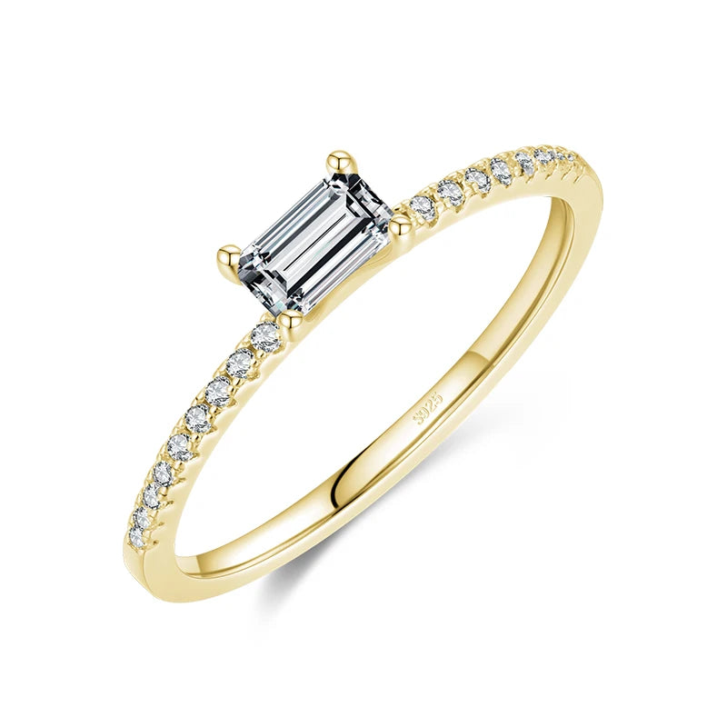 Bague Carrée Zircon – Argent 925