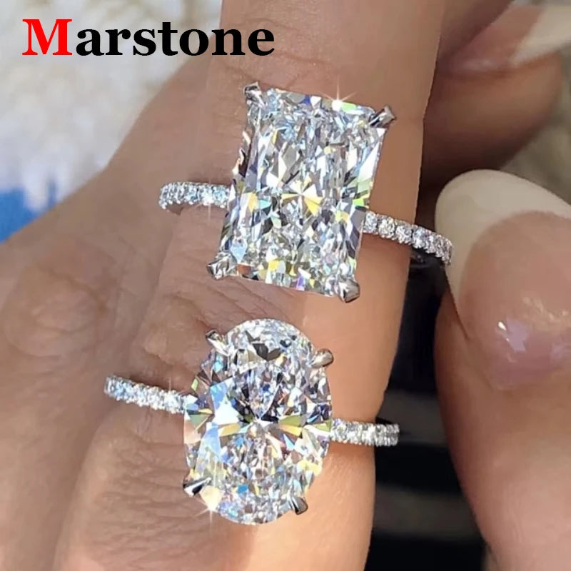 Bague Moissanite 1–3CT – Argent S925 Plaqué Or Blanc