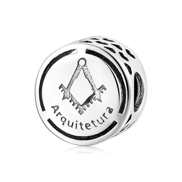 Charm Avion & Passeport en Zircon Rose – Argent 925