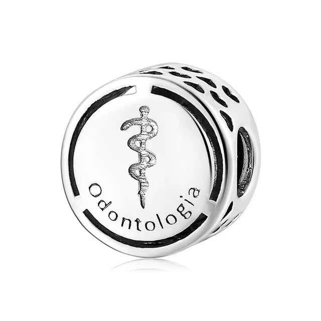Charm Avion & Passeport en Zircon Rose – Argent 925