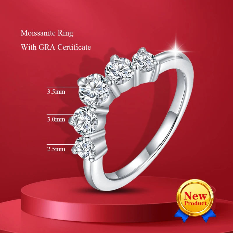 Alliance Moissanite Demi-Éternité – Argent 925