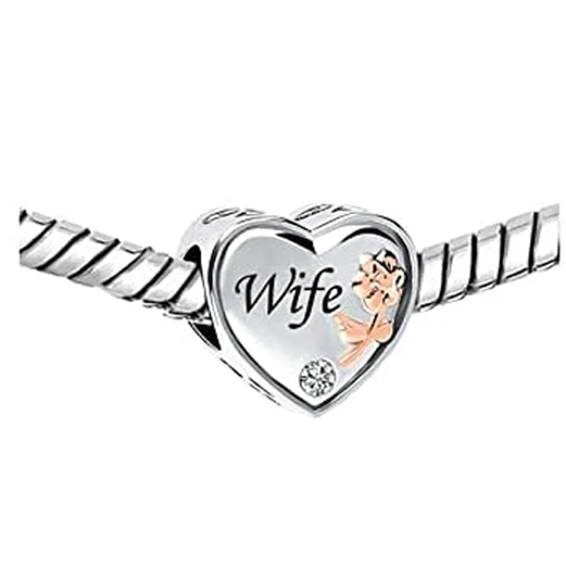 Charm Avion & Passeport en Zircon Rose – Argent 925