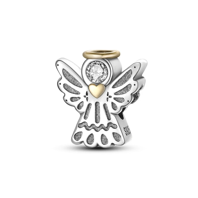 Charm Avion & Passeport en Zircon Rose – Argent 925