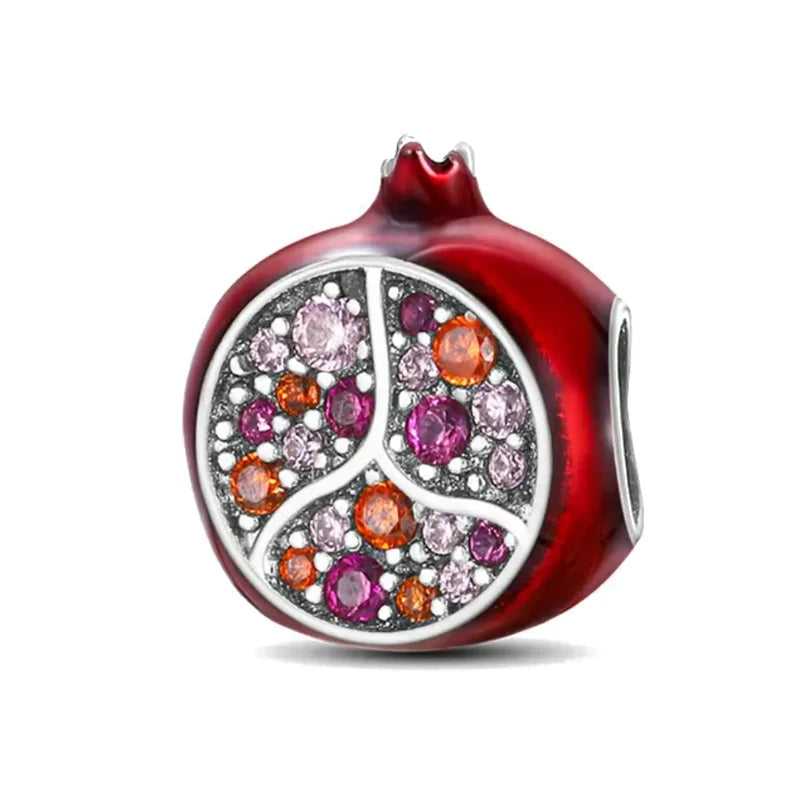 Charm Avion & Passeport en Zircon Rose – Argent 925