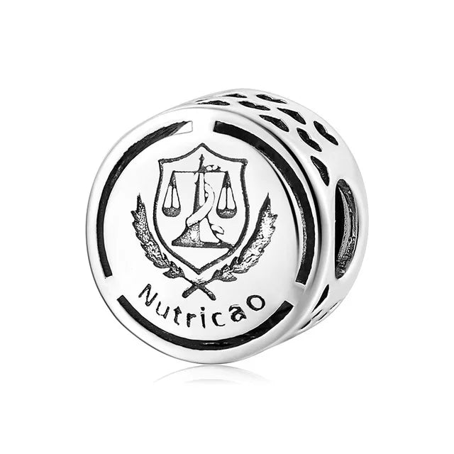 Charm Avion & Passeport en Zircon Rose – Argent 925