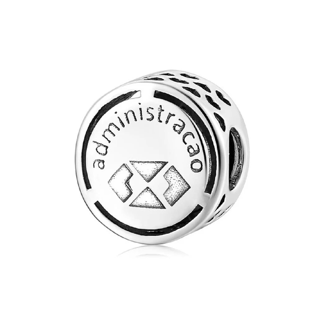 Charm Avion & Passeport en Zircon Rose – Argent 925