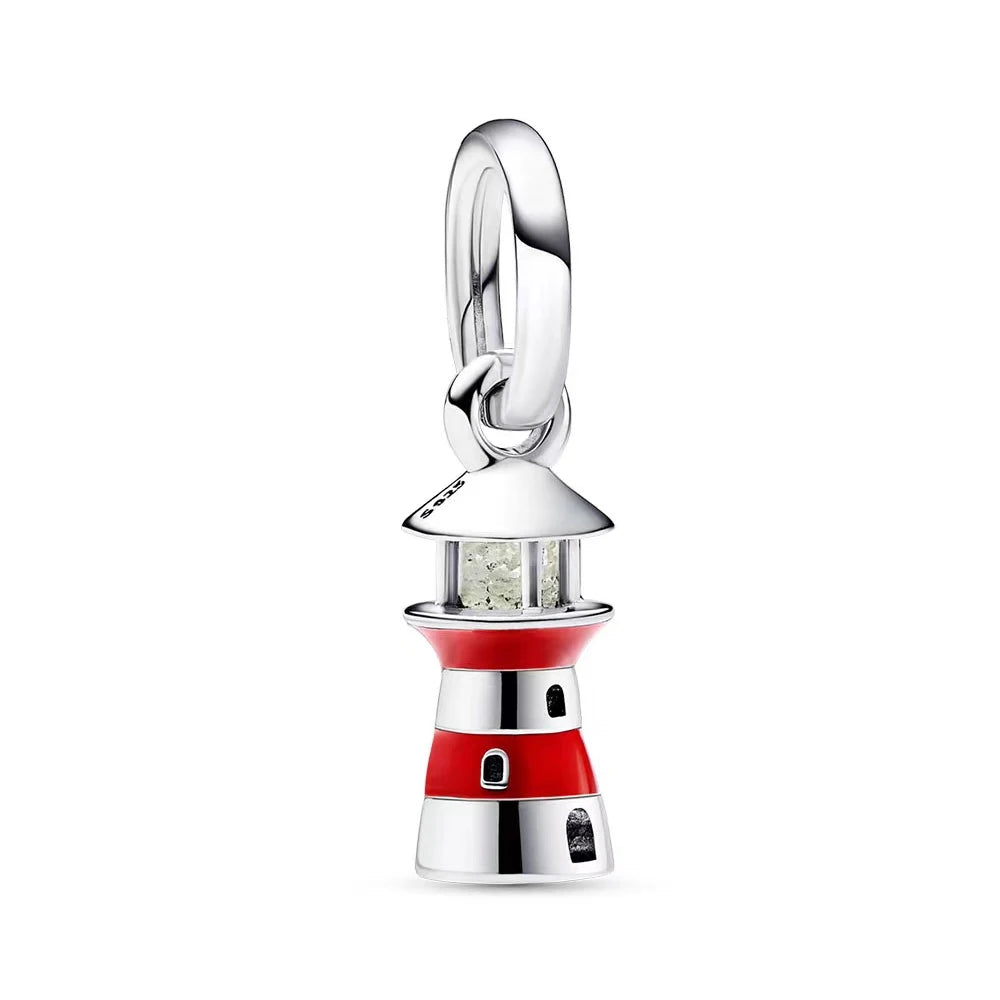 Charm Avion & Passeport en Zircon Rose – Argent 925