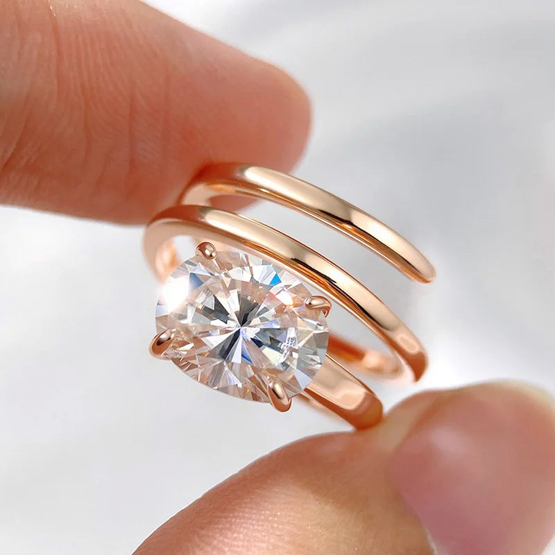 Bague Solitaire Moissanite 1–3CT – Argent 925