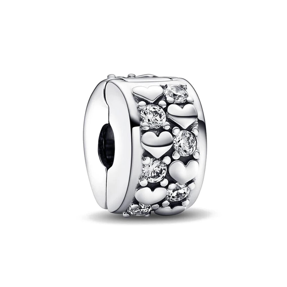 Charm Avion & Passeport en Zircon Rose – Argent 925