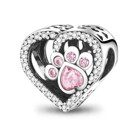 Charm Avion & Passeport en Zircon Rose – Argent 925