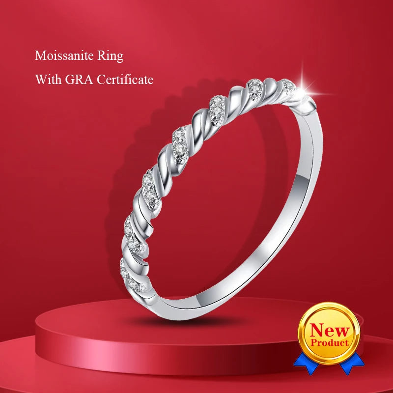 Alliance Moissanite Demi-Éternité – Argent 925