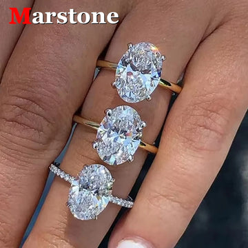 Bague Moissanite 1–3CT – Argent S925 Plaqué Or Blanc