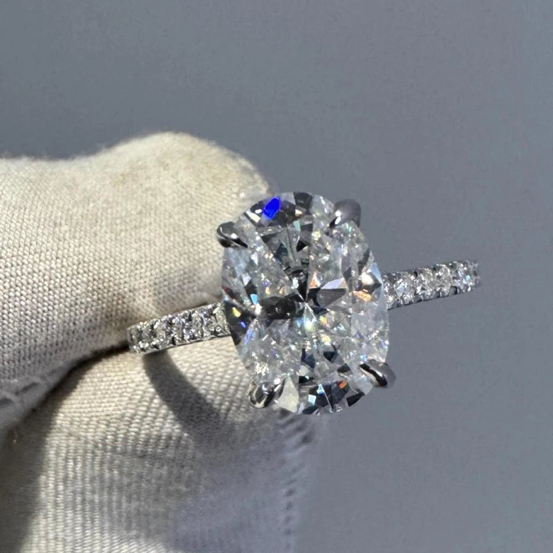 Bague Moissanite 1–3CT – Argent S925 Plaqué Or Blanc