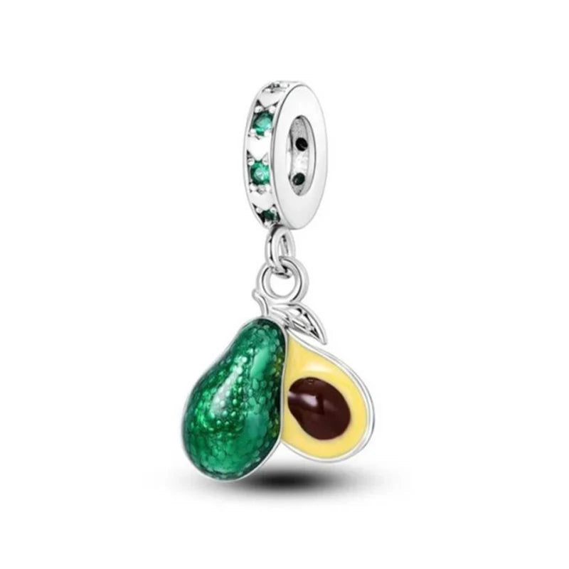 Charm Avion & Passeport en Zircon Rose – Argent 925