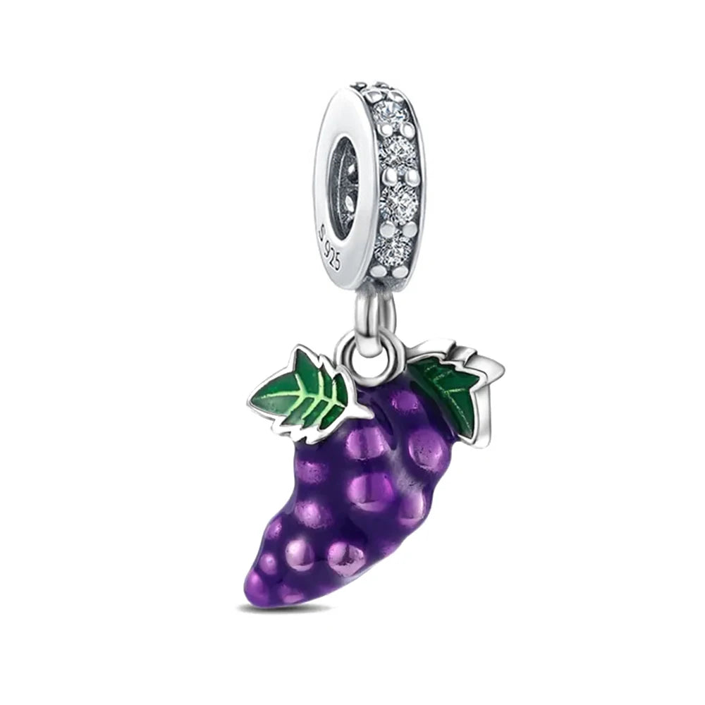 Charm Avion & Passeport en Zircon Rose – Argent 925