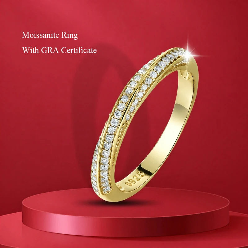 Alliance Moissanite Demi-Éternité – Argent 925