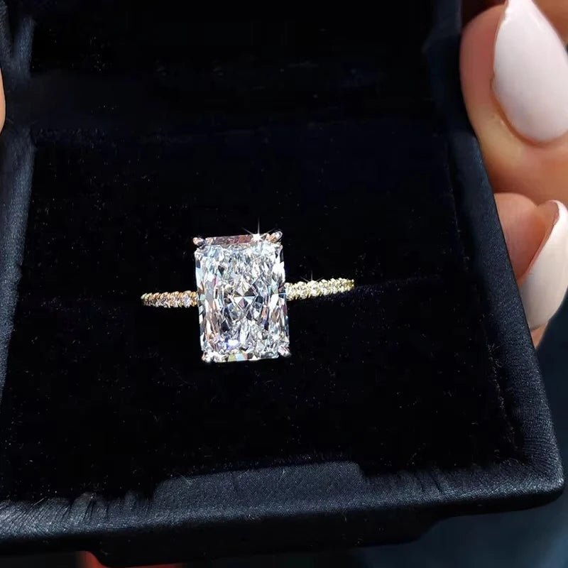 Bague Moissanite 1–3CT – Argent S925 Plaqué Or Blanc