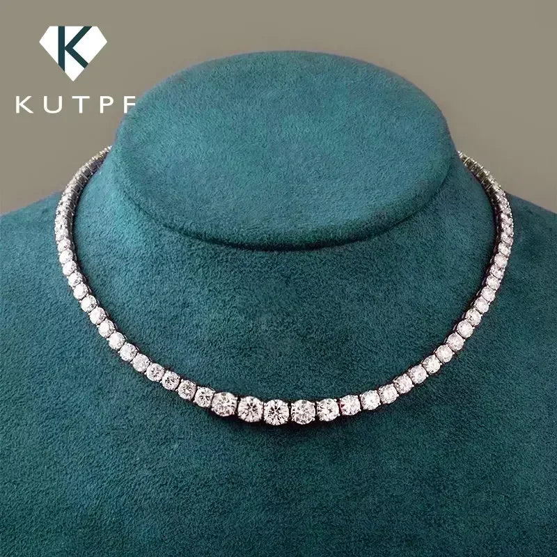 Collier Tennis Moissanite 3–5mm – Argent 925