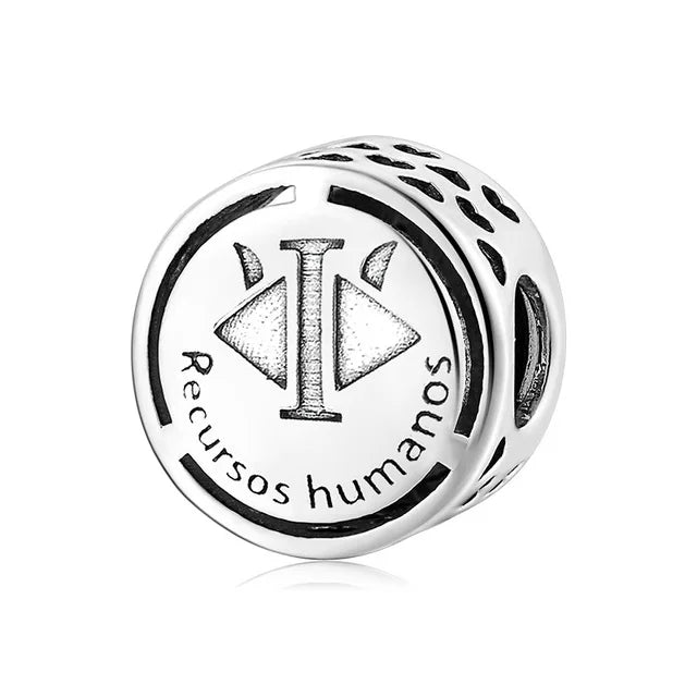 Charm Avion & Passeport en Zircon Rose – Argent 925