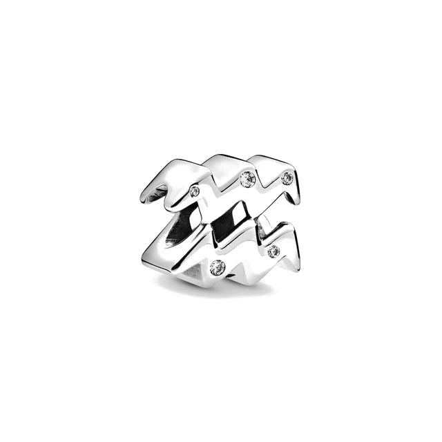 Charm Avion & Passeport en Zircon Rose – Argent 925