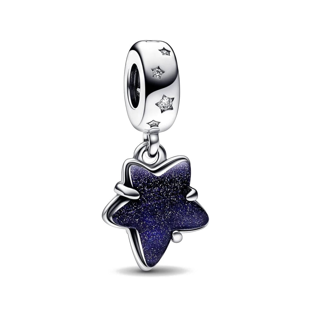 Charm Avion & Passeport en Zircon Rose – Argent 925