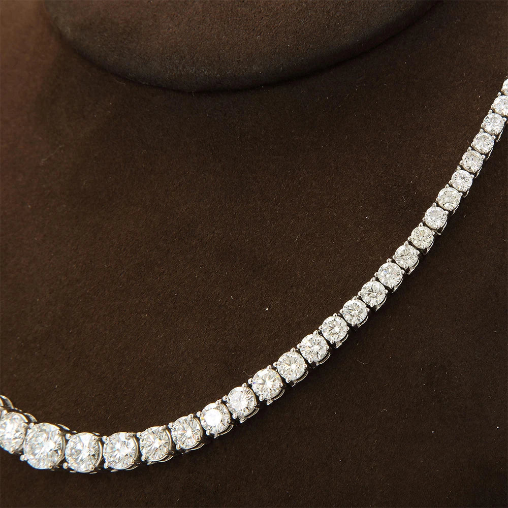 Collier Tennis Moissanite 3–5mm – Argent 925