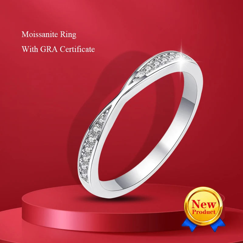 Alliance Moissanite Demi-Éternité – Argent 925