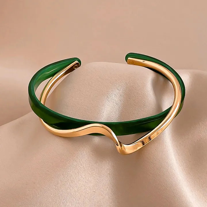 Bracelet Manchette Zircon Carré – Élégance