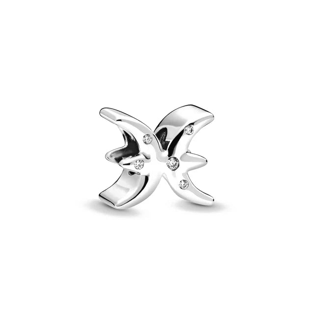 Charm Avion & Passeport en Zircon Rose – Argent 925
