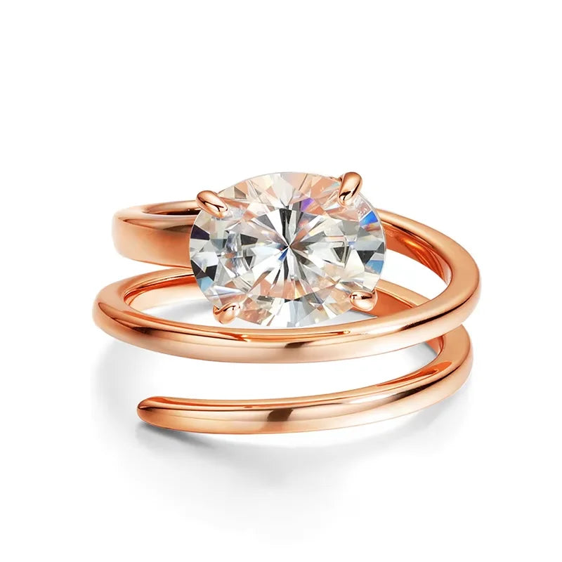 Bague Solitaire Moissanite 1–3CT – Argent 925