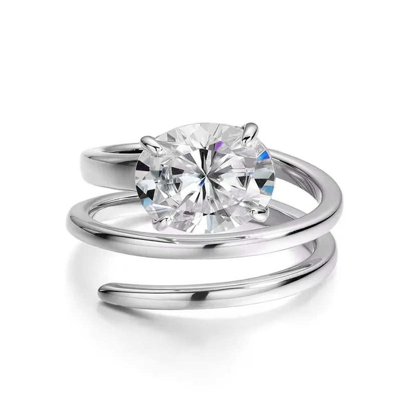 Bague Solitaire Moissanite 1–3CT – Argent 925