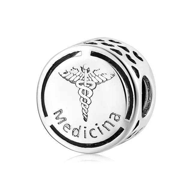 Charm Avion & Passeport en Zircon Rose – Argent 925