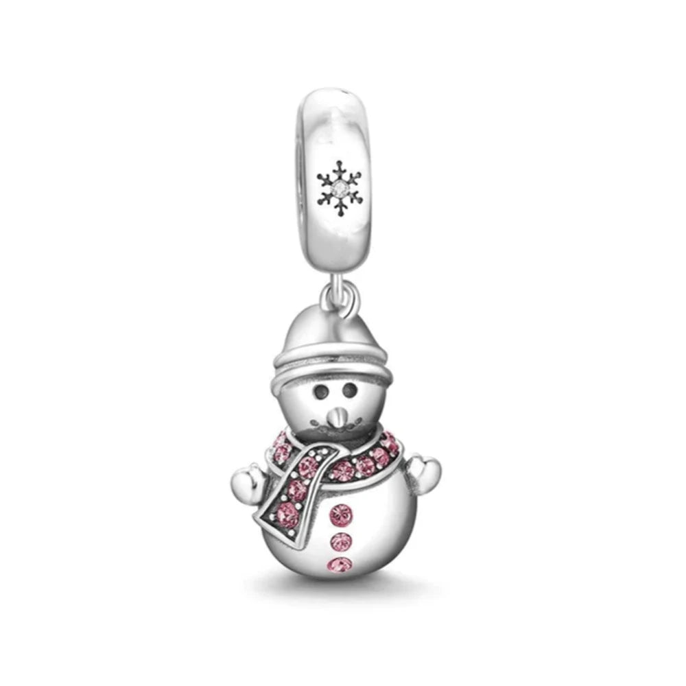 Charm Avion & Passeport en Zircon Rose – Argent 925