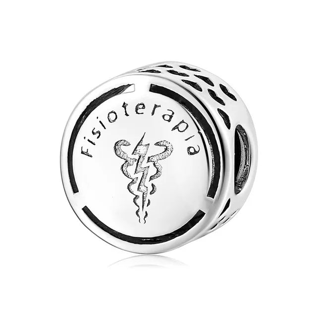 Charm Avion & Passeport en Zircon Rose – Argent 925