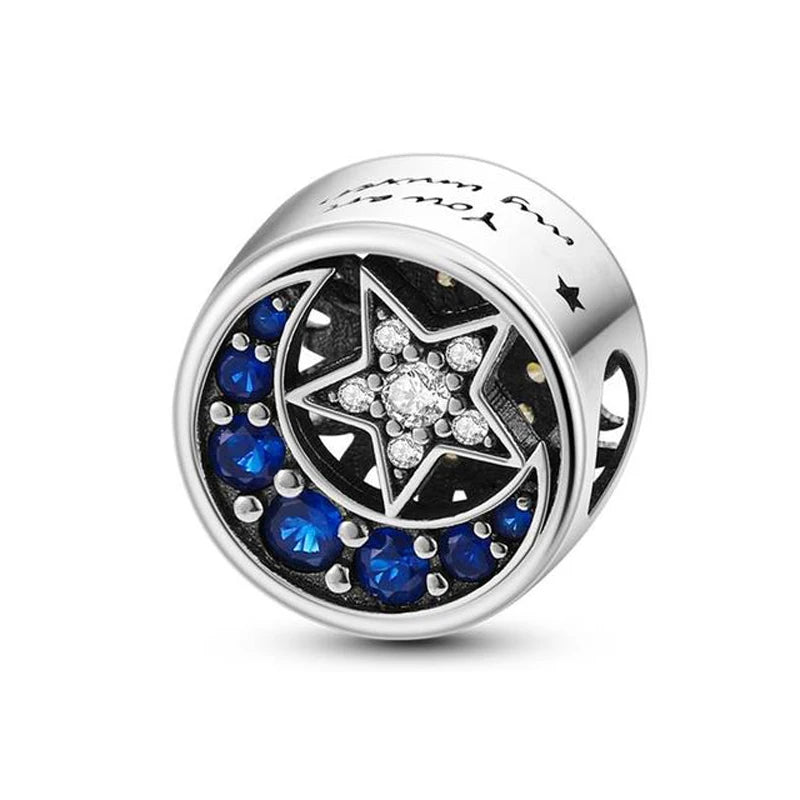 Charm Avion & Passeport en Zircon Rose – Argent 925