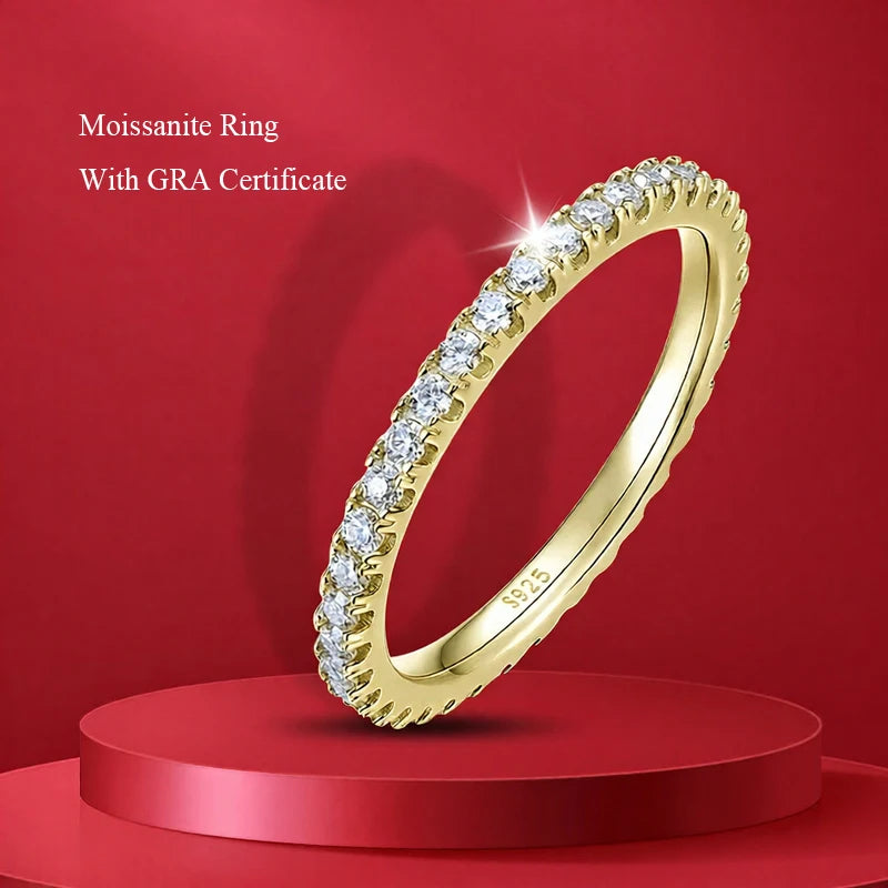 Alliance Moissanite Demi-Éternité – Argent 925