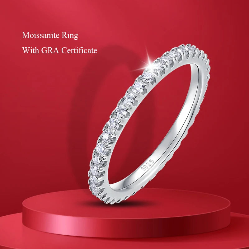 Alliance Moissanite Demi-Éternité – Argent 925