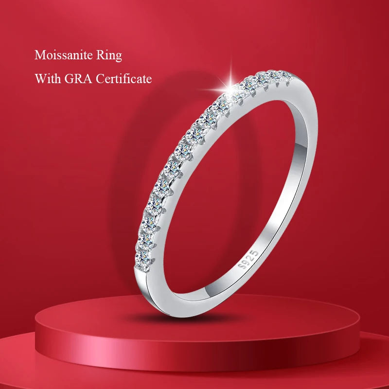 Alliance Moissanite Demi-Éternité – Argent 925