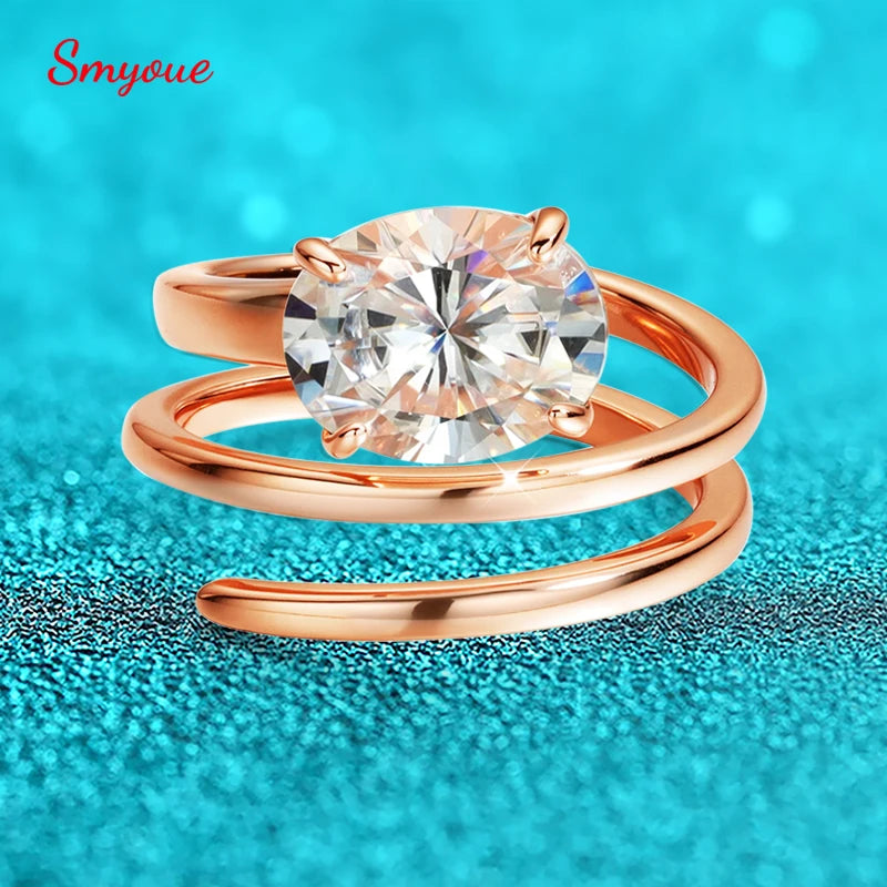 Bague Solitaire Moissanite 1–3CT – Argent 925
