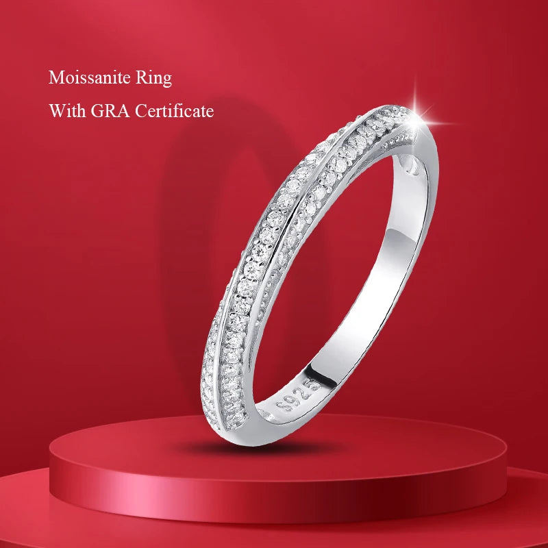 Alliance Moissanite Demi-Éternité – Argent 925