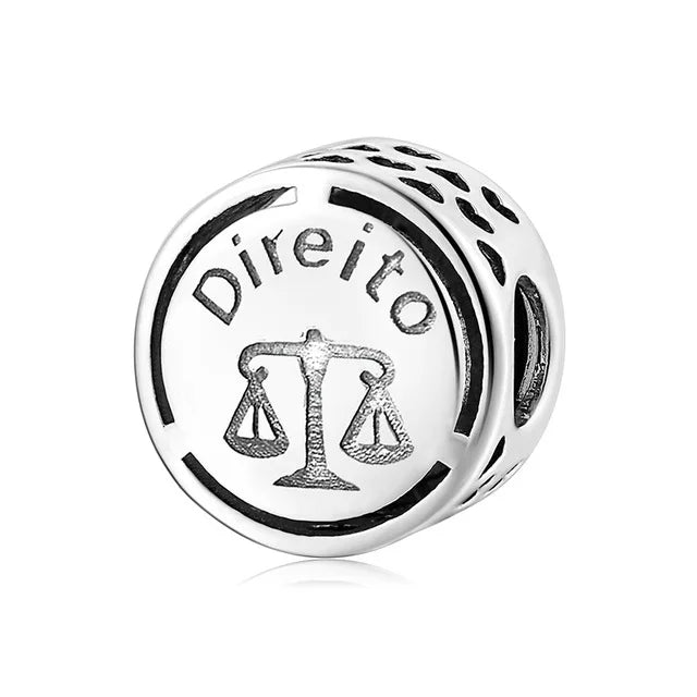 Charm Avion & Passeport en Zircon Rose – Argent 925