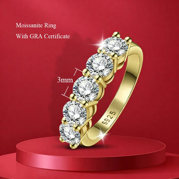 Alliance Moissanite Demi-Éternité – Argent 925