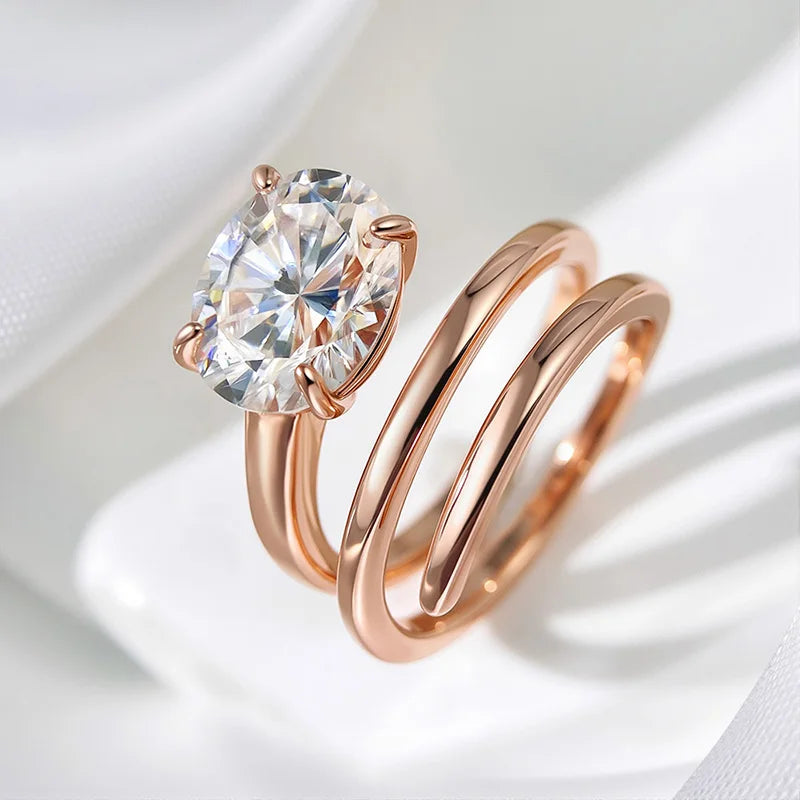Bague Solitaire Moissanite 1–3CT – Argent 925
