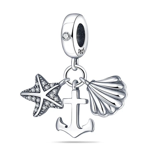 Charm Avion & Passeport en Zircon Rose – Argent 925