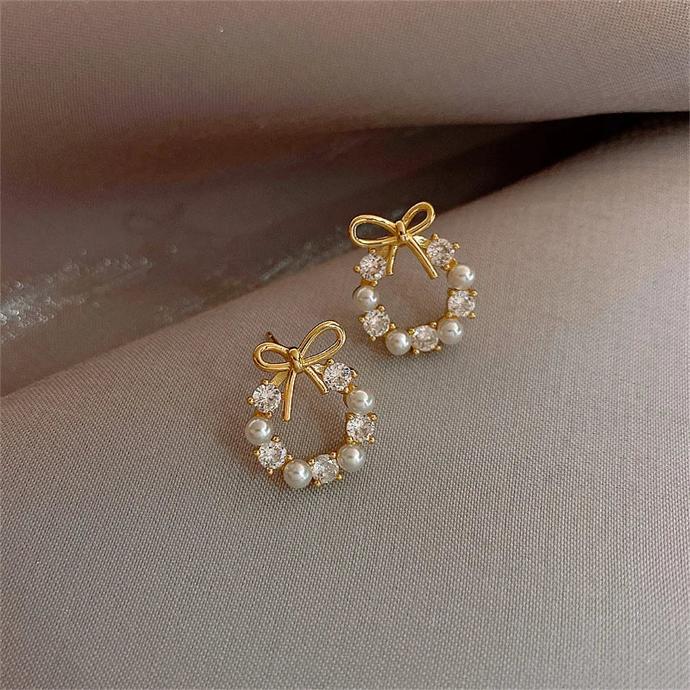 Boucles Nœud & Perle – Élégance
