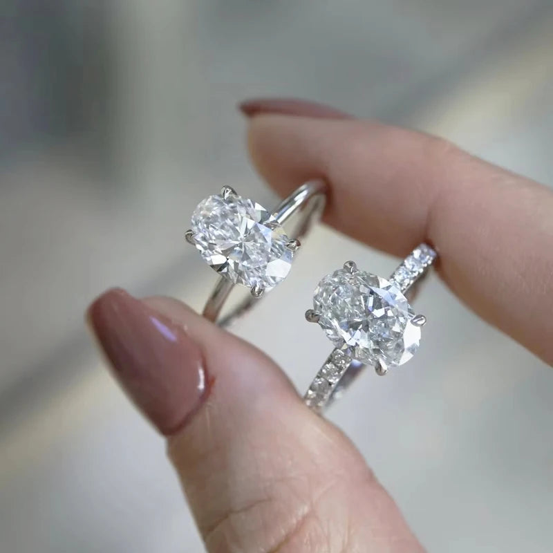 Bague Moissanite 1–3CT – Argent S925 Plaqué Or Blanc