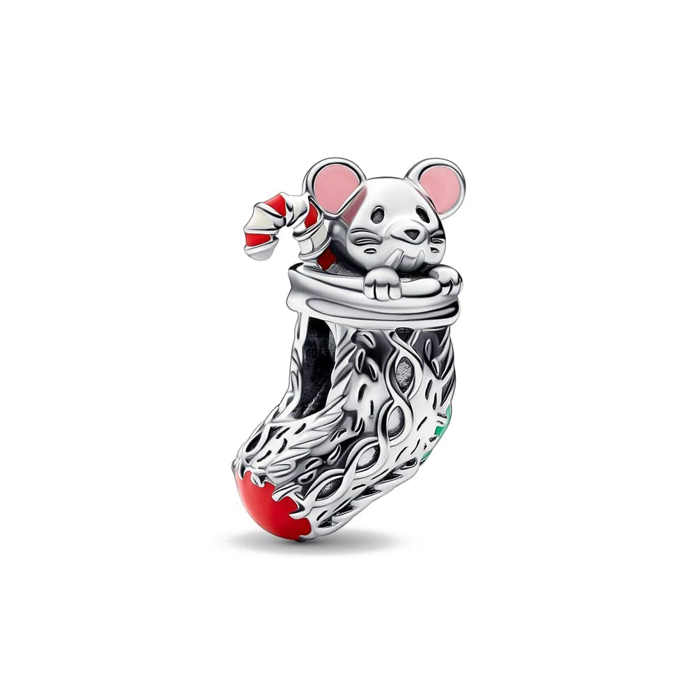 Charm Avion & Passeport en Zircon Rose – Argent 925