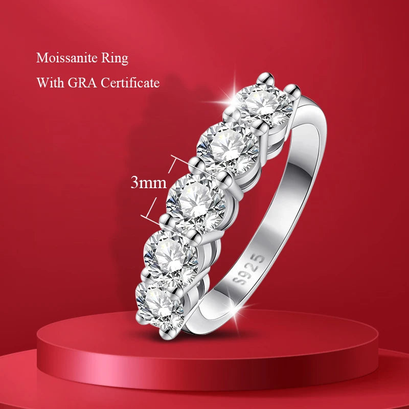 Alliance Moissanite Demi-Éternité – Argent 925